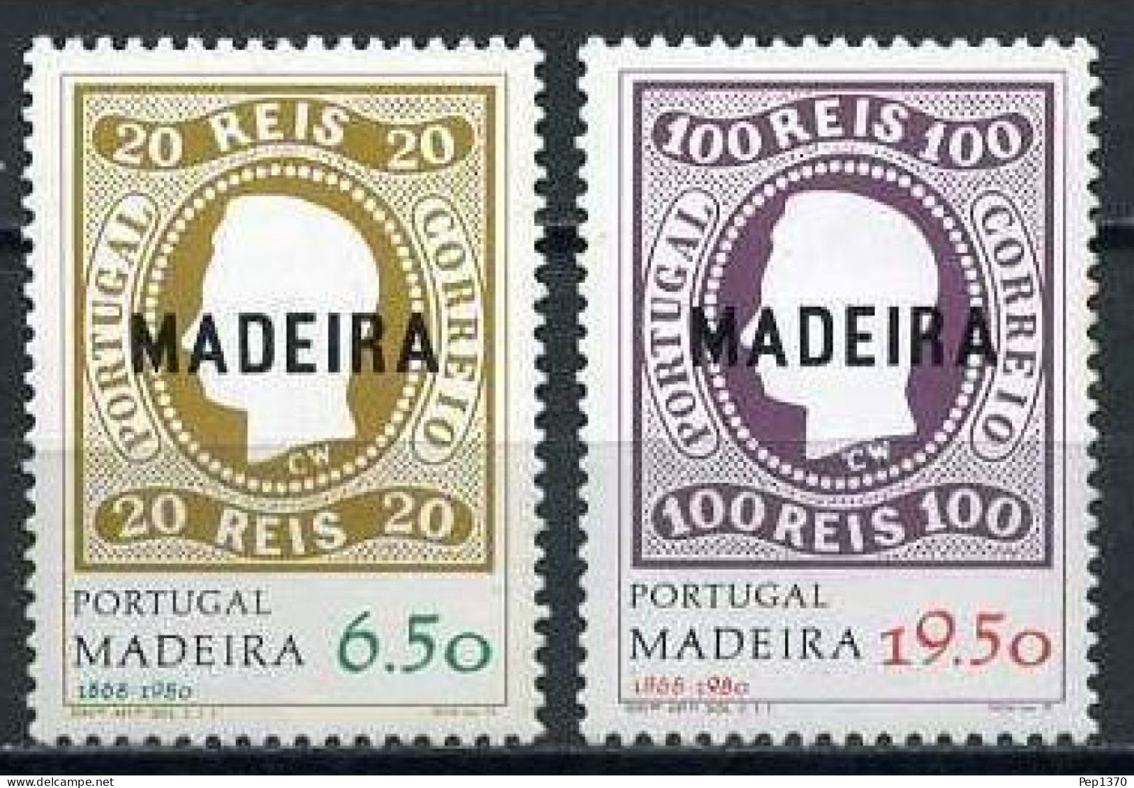 MADEIRA 1980 - EVOCACION DEL PRIMER SELLO DE MADEIRA - YVERT 67/68** - Stamps On Stamps
