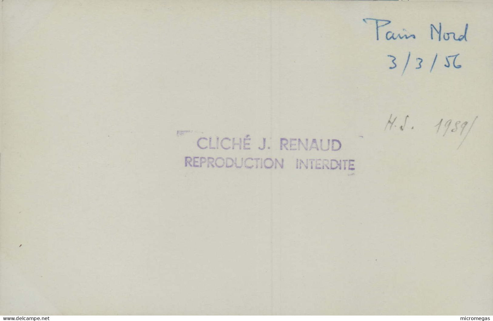 Rame Automotrice - Cliché J. Renaud, Paris Nord 1952 - Eisenbahnen