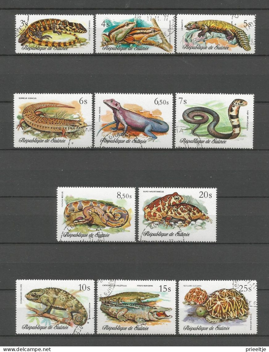 Guinée Rep. 1977 Reptiles Y.T. 596/603+A113/115 (0) - Guinea (1958-...)
