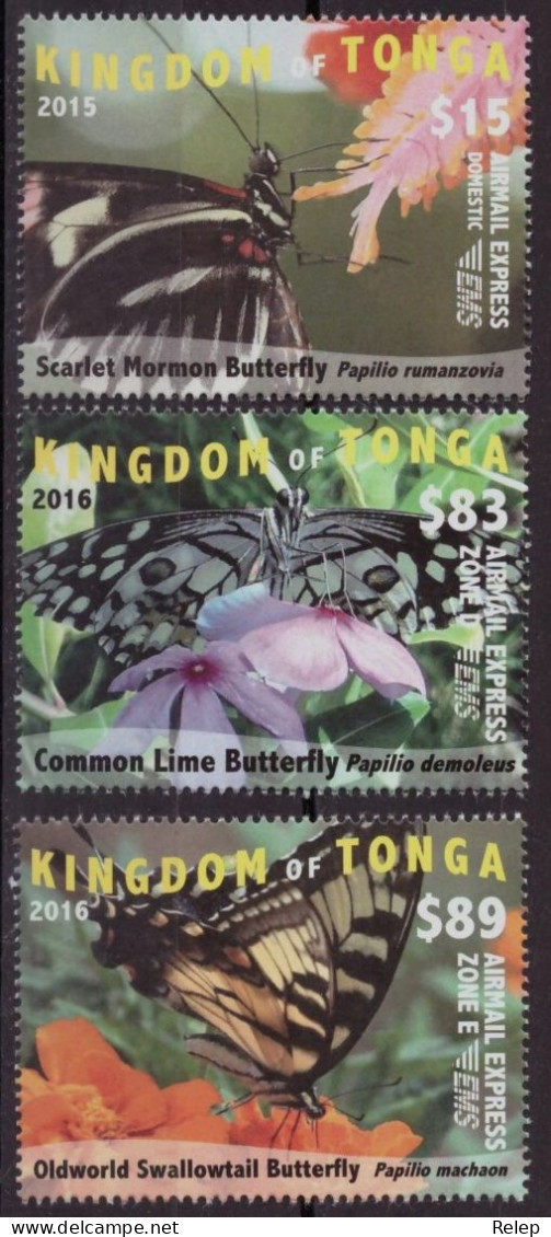 2015-16  Butterflies -   " Without White Frame - MNH - - Tonga (1970-...)