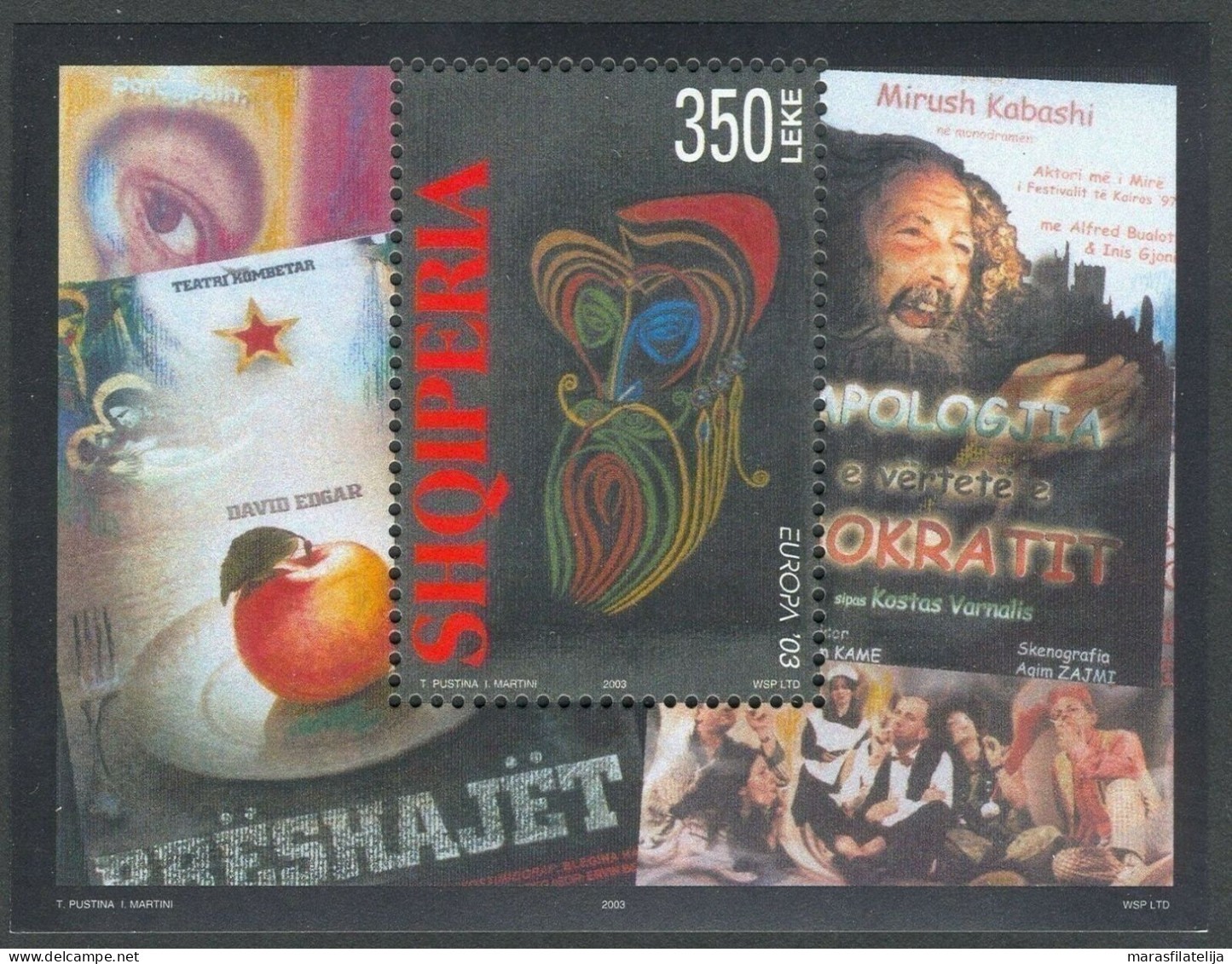 Albania, 2003, Europa, Poster Art, Souvenir Sheet - Albanie