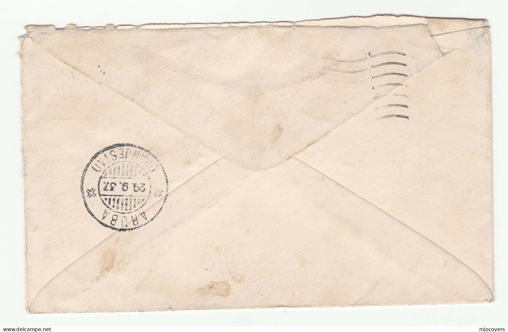 1937 CURACAO Multi LUCHTPOST Stamps COVER Air Mail ARUBA  To  GB - Curaçao, Antille Olandesi, Aruba
