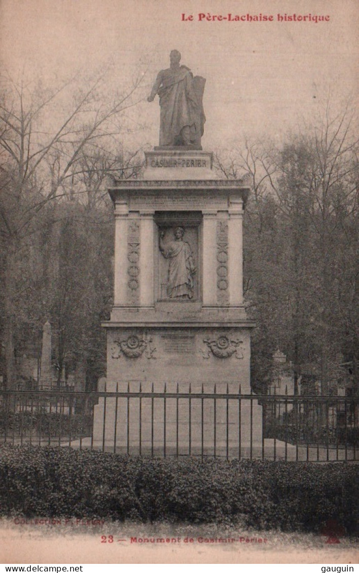 CPA - PARIS - Cimetière PÈRE-LACHAISE - Monument De Casimir PÉRIER - Edition C.C.C.C - Statues