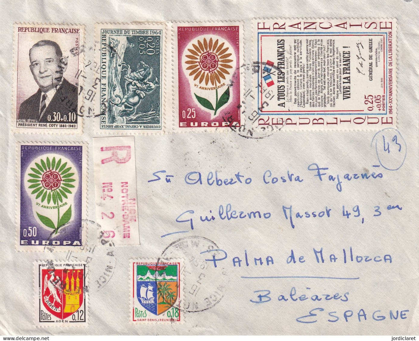 LETTRE 1964  RECOMANDEE  NICE - Lettres & Documents