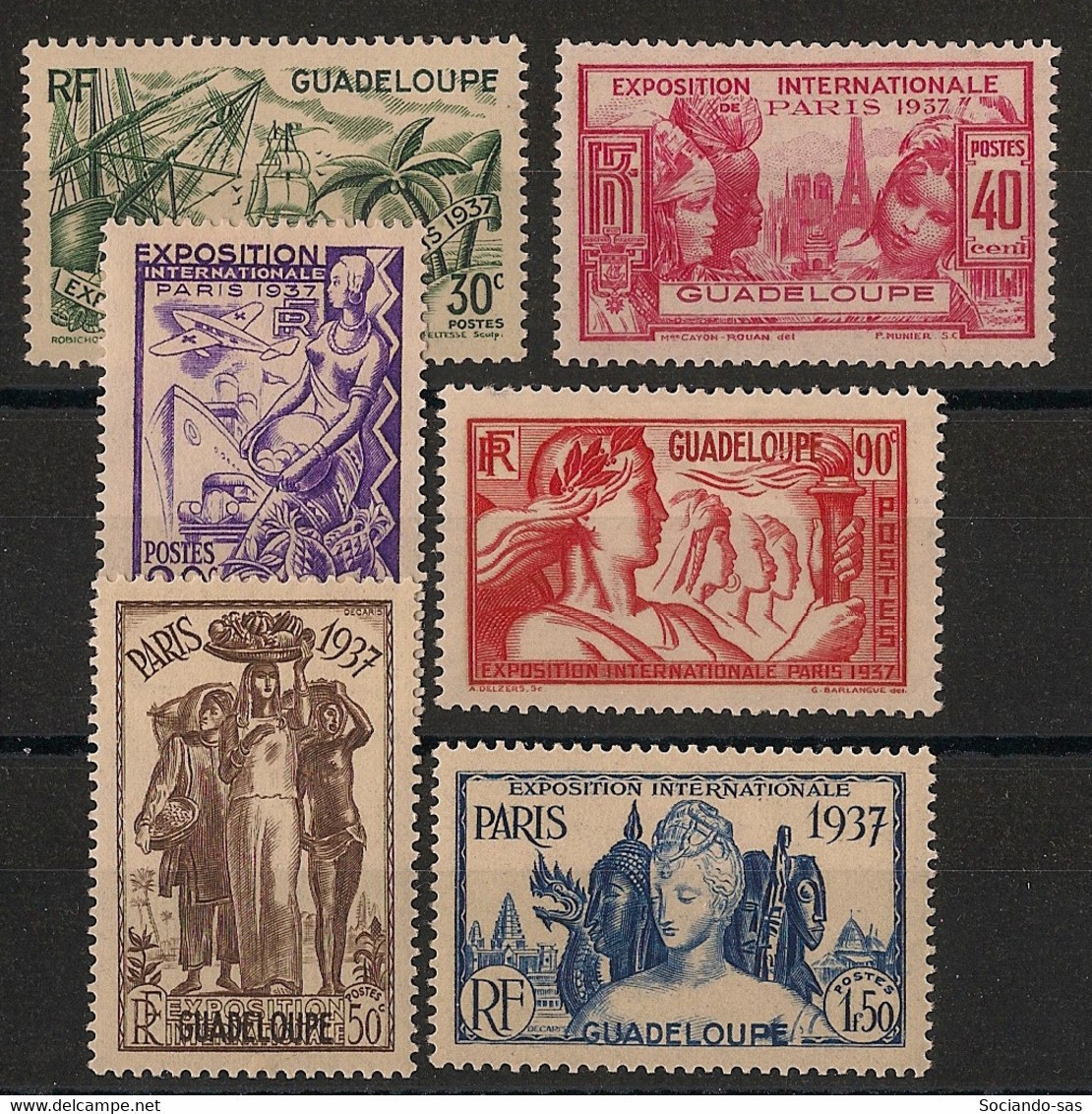 GUADELOUPE - 1937 - N°YT. 133 à 138 - Série Complète - Exposition Internationale - Neuf Luxe ** / MNH / Postfrisch - Nuovi