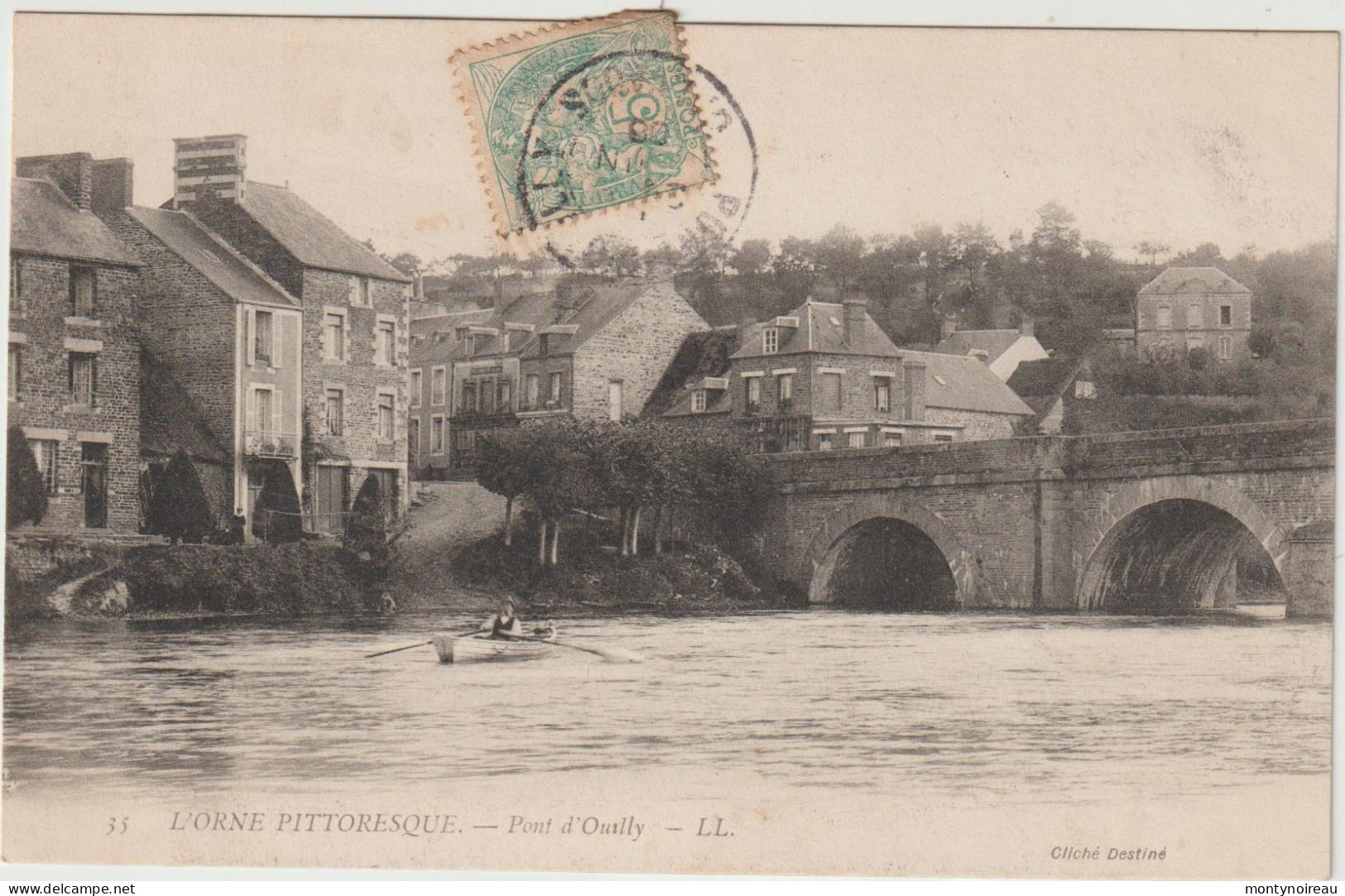 DEF : Calvados : PONT D ' OUILLY : Vue Barque Et Pont - Pont D'Ouilly