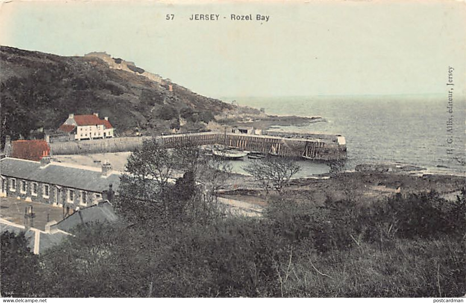 Jersey - Rozel Bay - Publ. H. G. Allix 57 Watercolored - Otros & Sin Clasificación