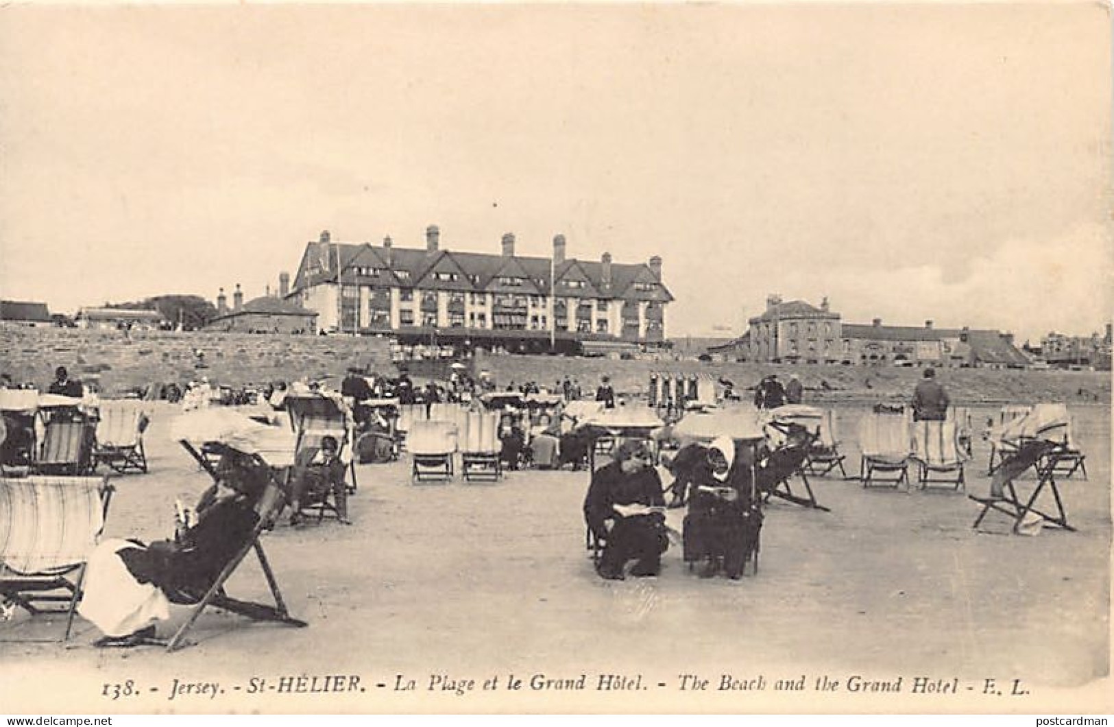 Jersey - SAINT-HELIER - The Beach And The Grand Hotel - Publ. E. L. 138 - St. Helier