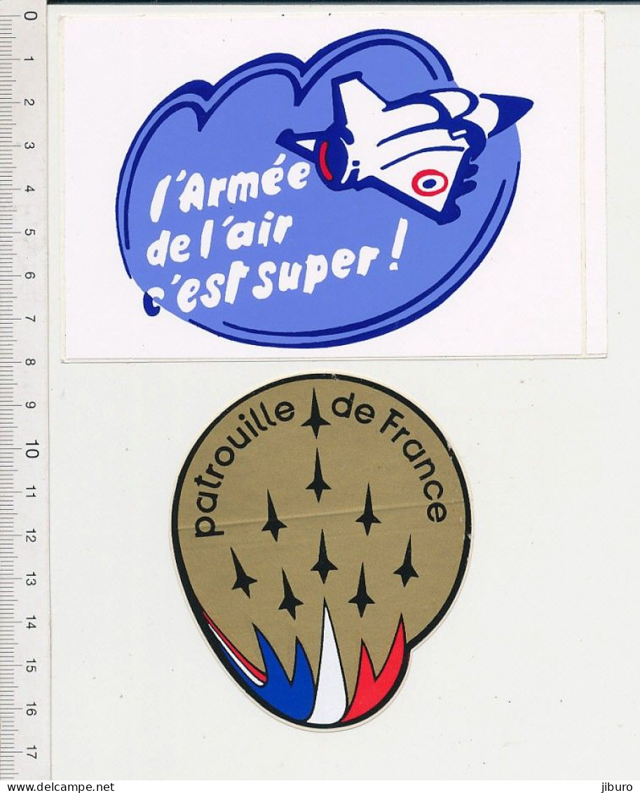 Lot 2 Autocollants Sticker Autocollant L'Armée De L'Air C'est Super + Patrouille De France Aviation - Stickers