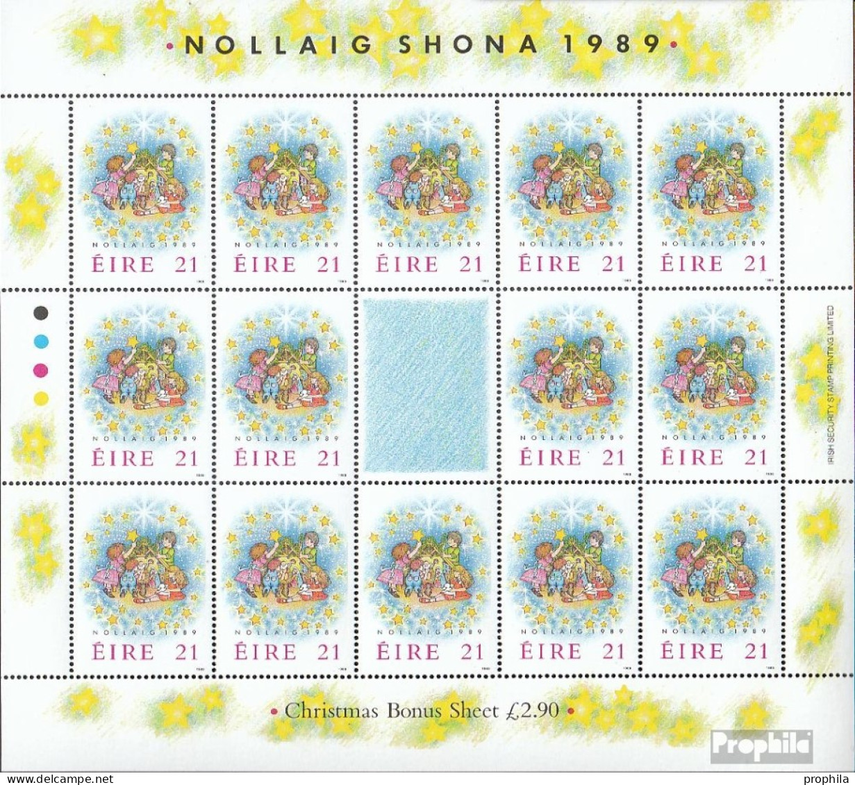 Irland 694 Kleinbogen (kompl.Ausg.) Mit Zierfeld Postfrisch 1989 Weihnachten - Unused Stamps