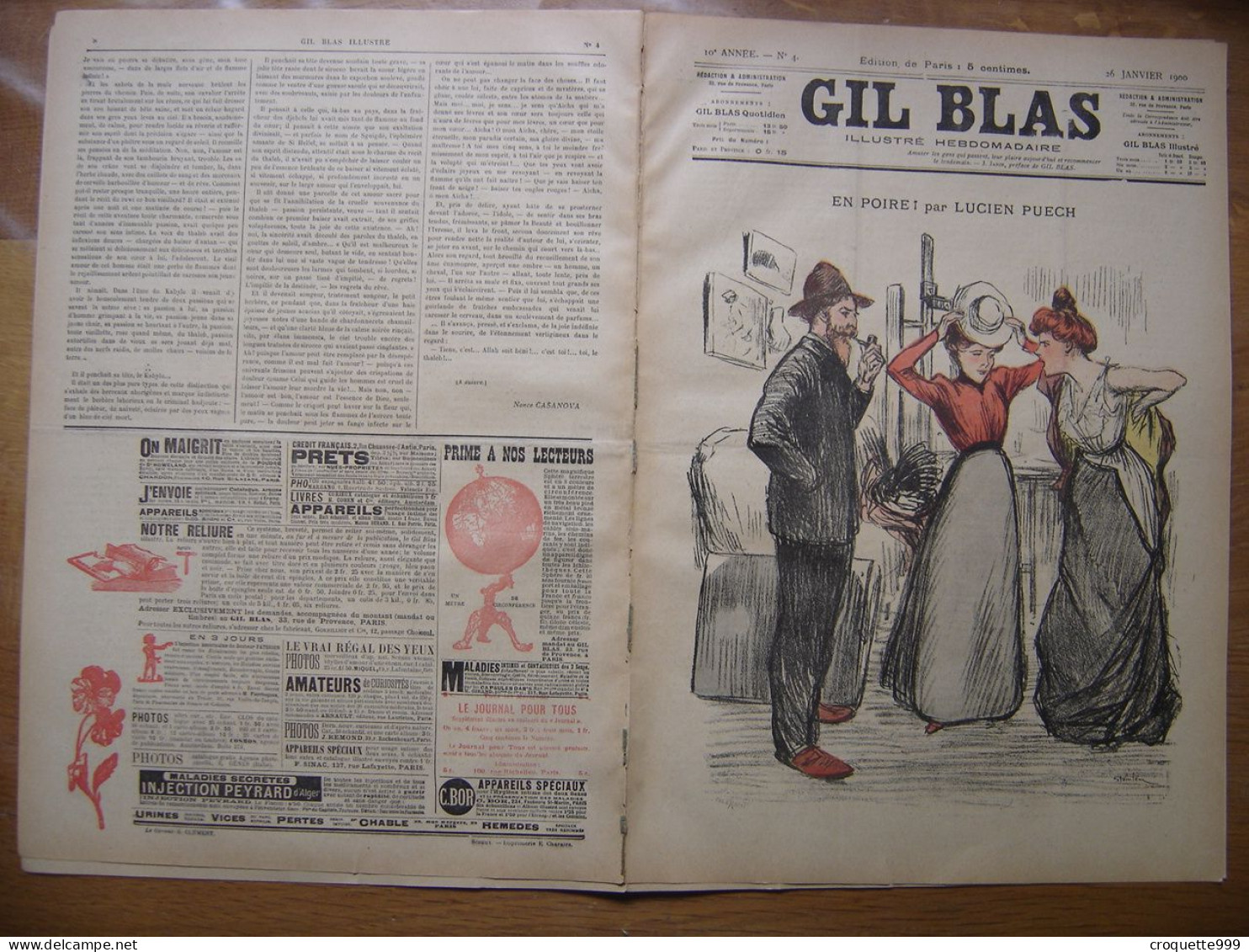 1900 GIL BLAS 4 Steinlen Leon Roze Balluriau - Andere & Zonder Classificatie