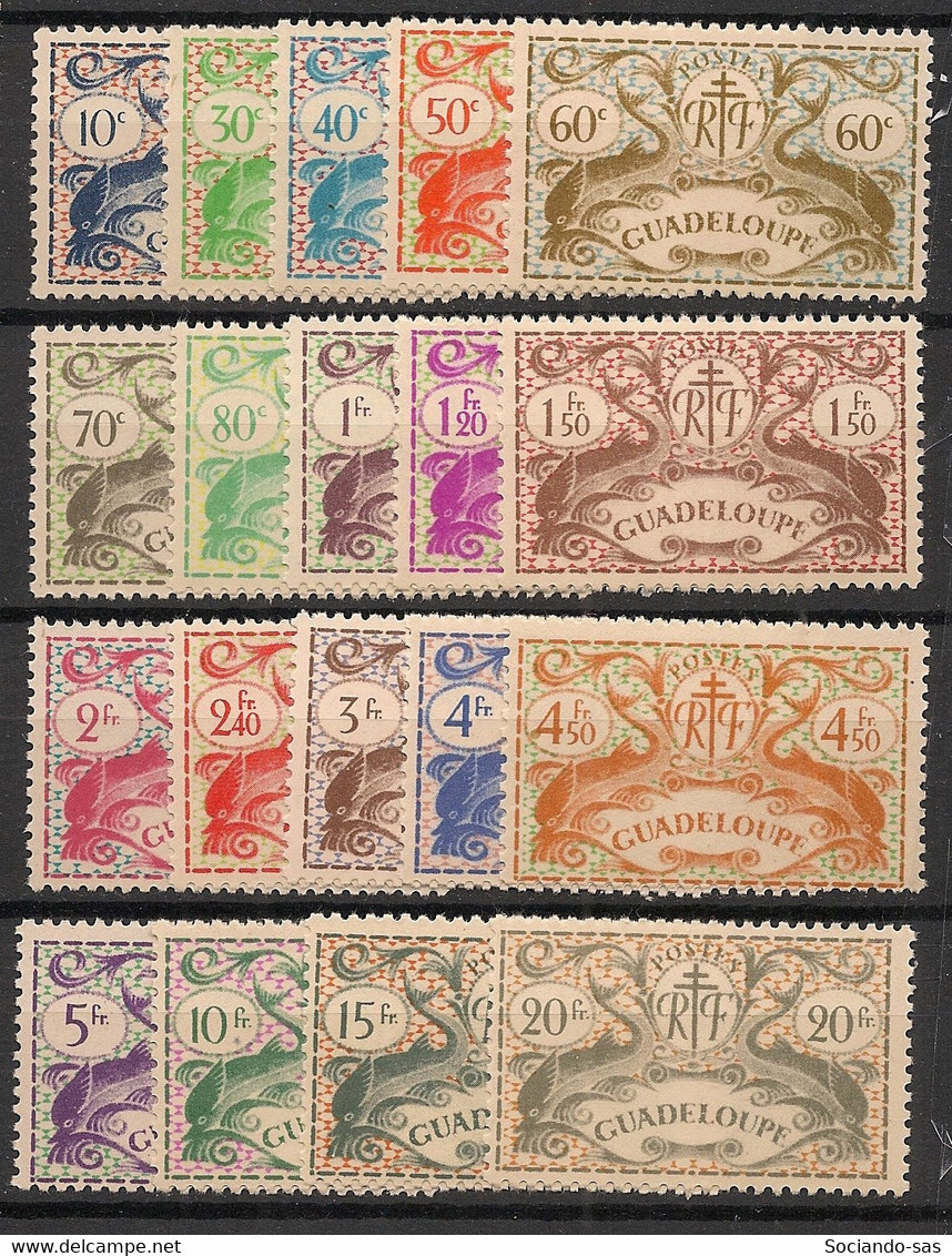 GUADELOUPE - 1945 - N°YT. 178 à 196 - Série De Londres Complète - Neuf Luxe ** / MNH / Postfrisch - Unused Stamps