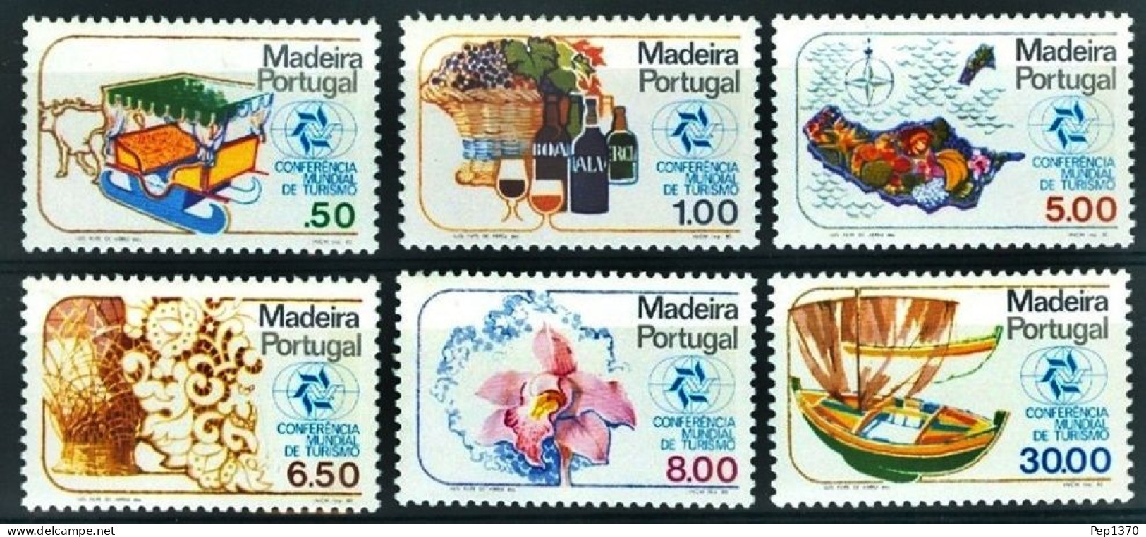 MADEIRA 1980 - CONFERENCIA MUNDIAL DE TURISMO EN MANILA - YVERT 69/74** - Vins & Alcools