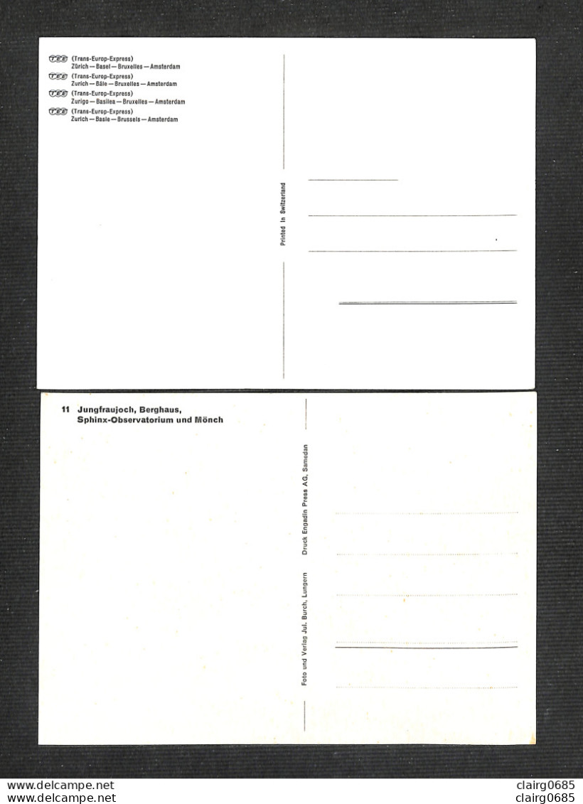 SUISSE - HELVETIA - 2 Cartes Maximum 1962 - Trans-Europ-Express - Jungfraujoch, Berghaus - Maximumkarten (MC)