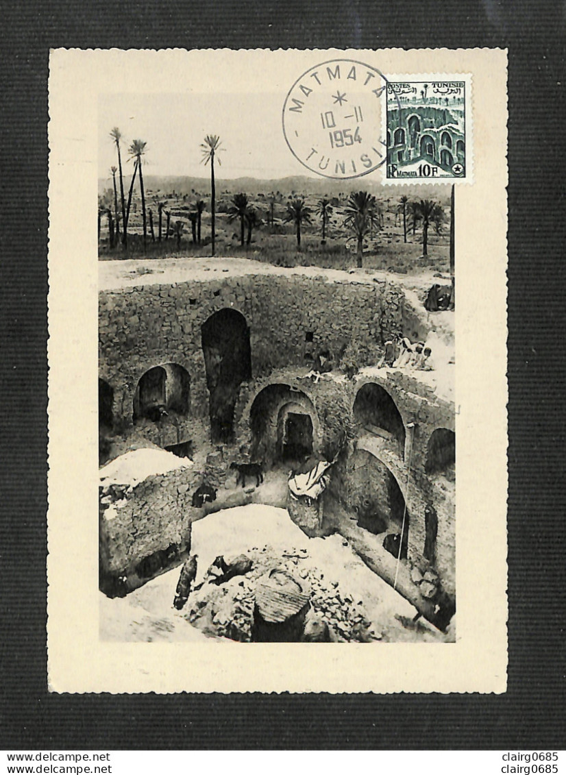 TUNISIE - Carte Maximum 1954 - Matmata - Maisons Souterraines - Sonstige & Ohne Zuordnung