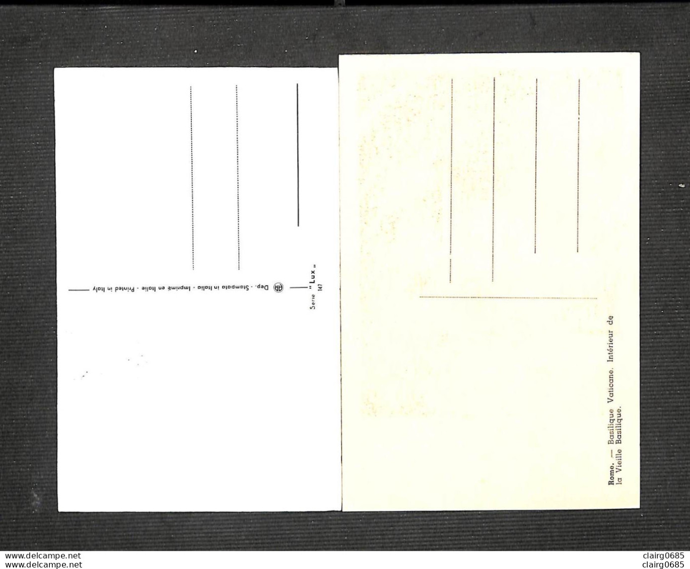 VATICAN - POSTE VATICANE - 2 Cartes MAXIMUM 1954 - S. PETRUS - Basilique Vaticane Intérieur - Cartes-Maximum (CM)