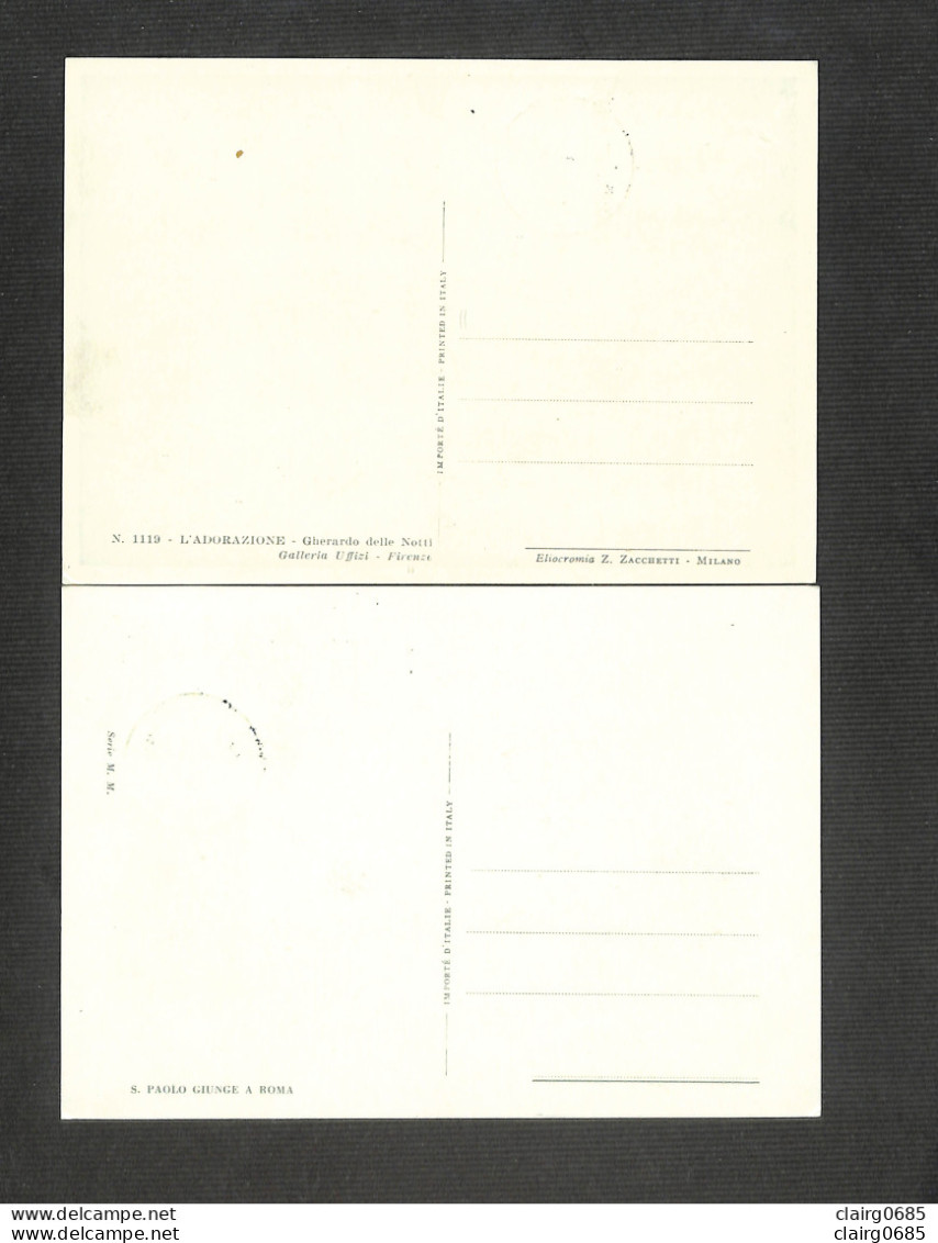 VATICAN - POSTE VATICANE - 2 Cartes MAXIMUM 1961 - L'ADORAZIONE - S. PAOLO GIUGE A ROMA - Maximumkaarten