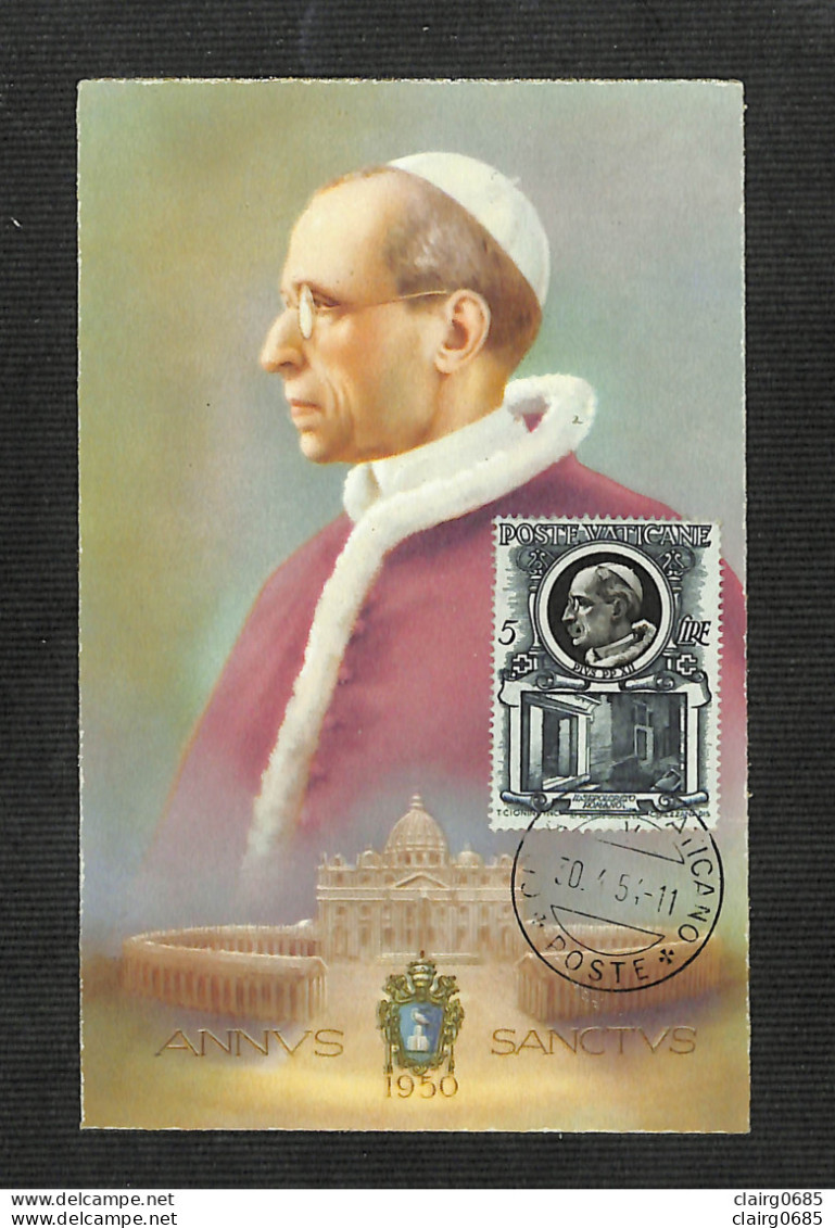 VATICAN - POSTE VATICANE - Carte MAXIMUM 1954 - PIE XII - Maximum Cards