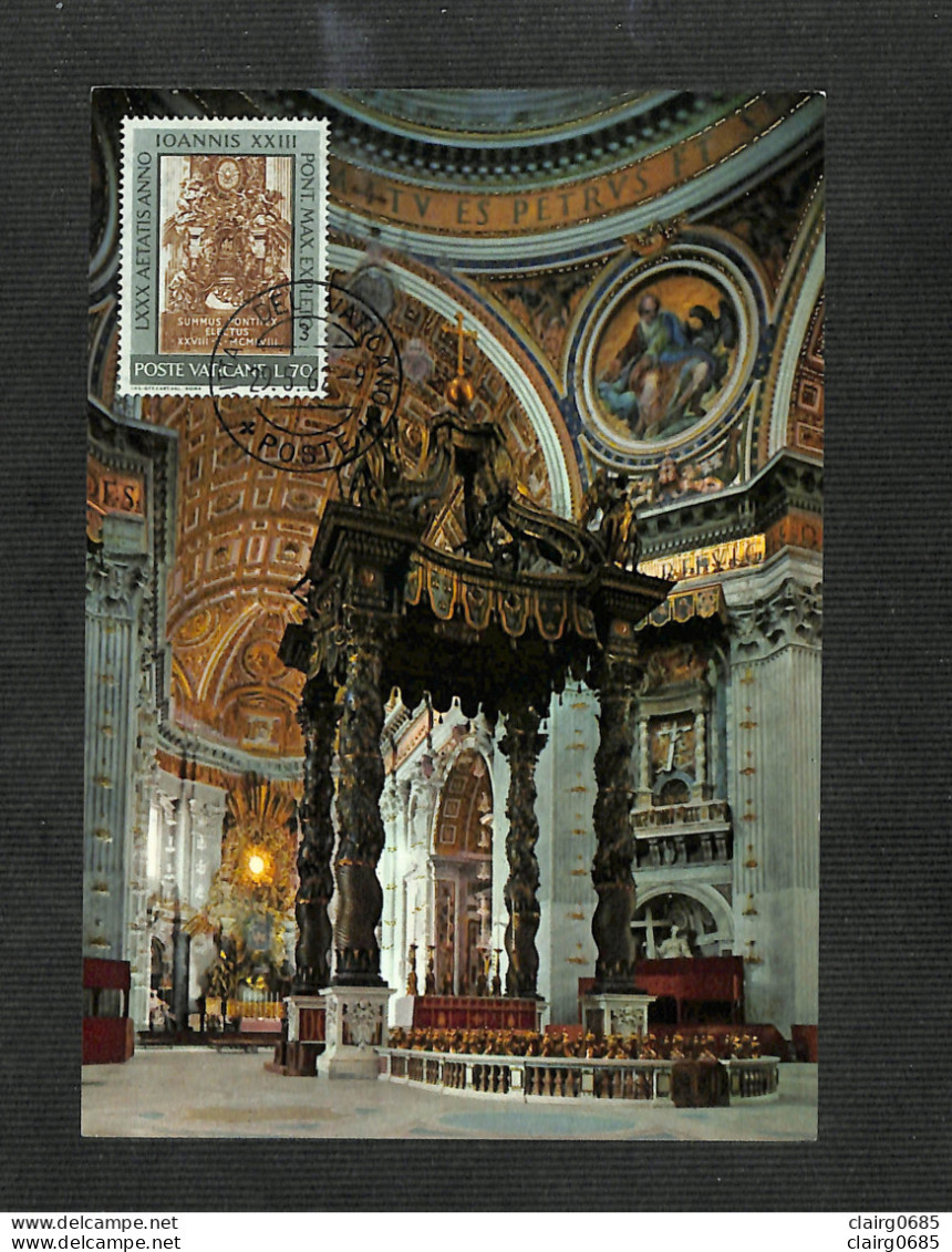VATICAN - POSTE VATICANE - Carte MAXIMUM 1962 - Basilique De St-Pierre - Basilico Di S. Pietro - Cartes-Maximum (CM)