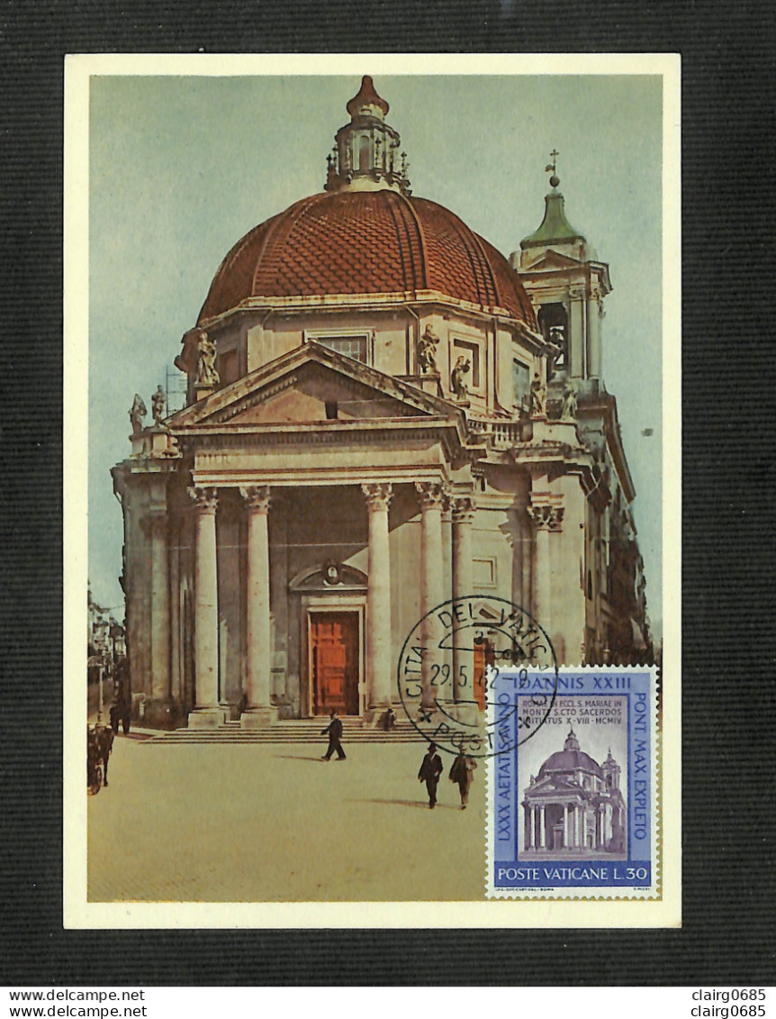 VATICAN - POSTE VATICANE - Carte MAXIMUM 1962 - CHIESA DI S. MARIA DI MONTE SANTO - Cartes-Maximum (CM)