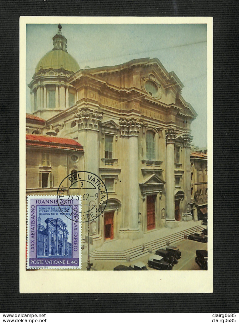 VATICAN - POSTE VATICANE - Carte MAXIMUM 1962 - CHIESA DI S. CARLO AL CORSO - Cartas Máxima