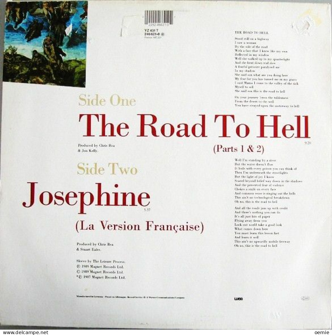 CHRIS REA  THE ROAD TO HELL   PART 1&2 - 45 Toeren - Maxi-Single