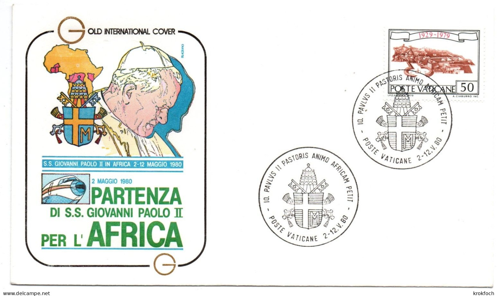 Pape Jean-Paul II - Départ Pour Voyage Afrique 05.1980 - Poste Vaticane - Covers & Documents