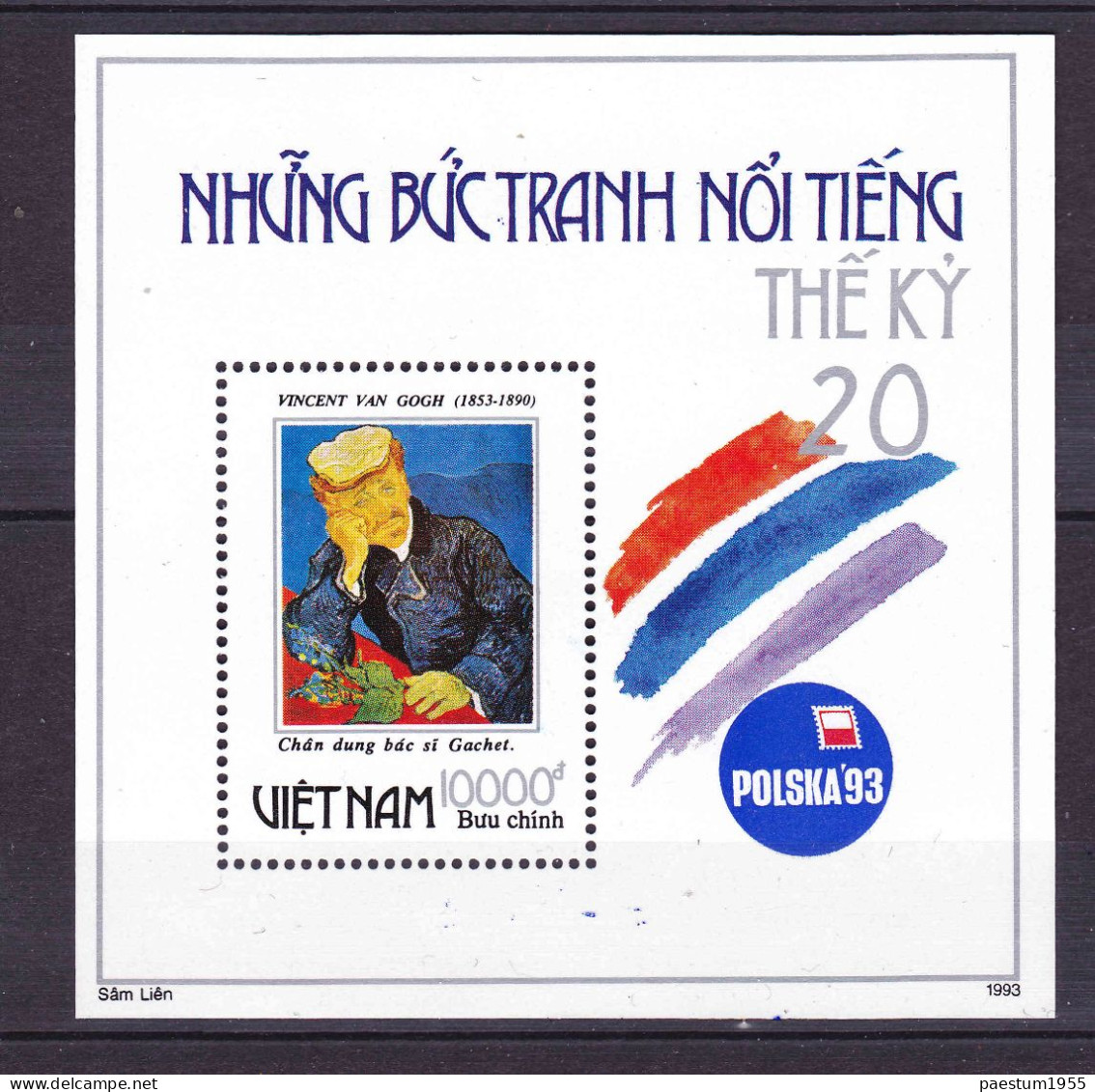 Feuillet Neuf** MNH 1993 Viêt-Nam Vietnam Art: œuvre De Van GOGH World Philatelic Exhibition Polska'93 - Vietnam