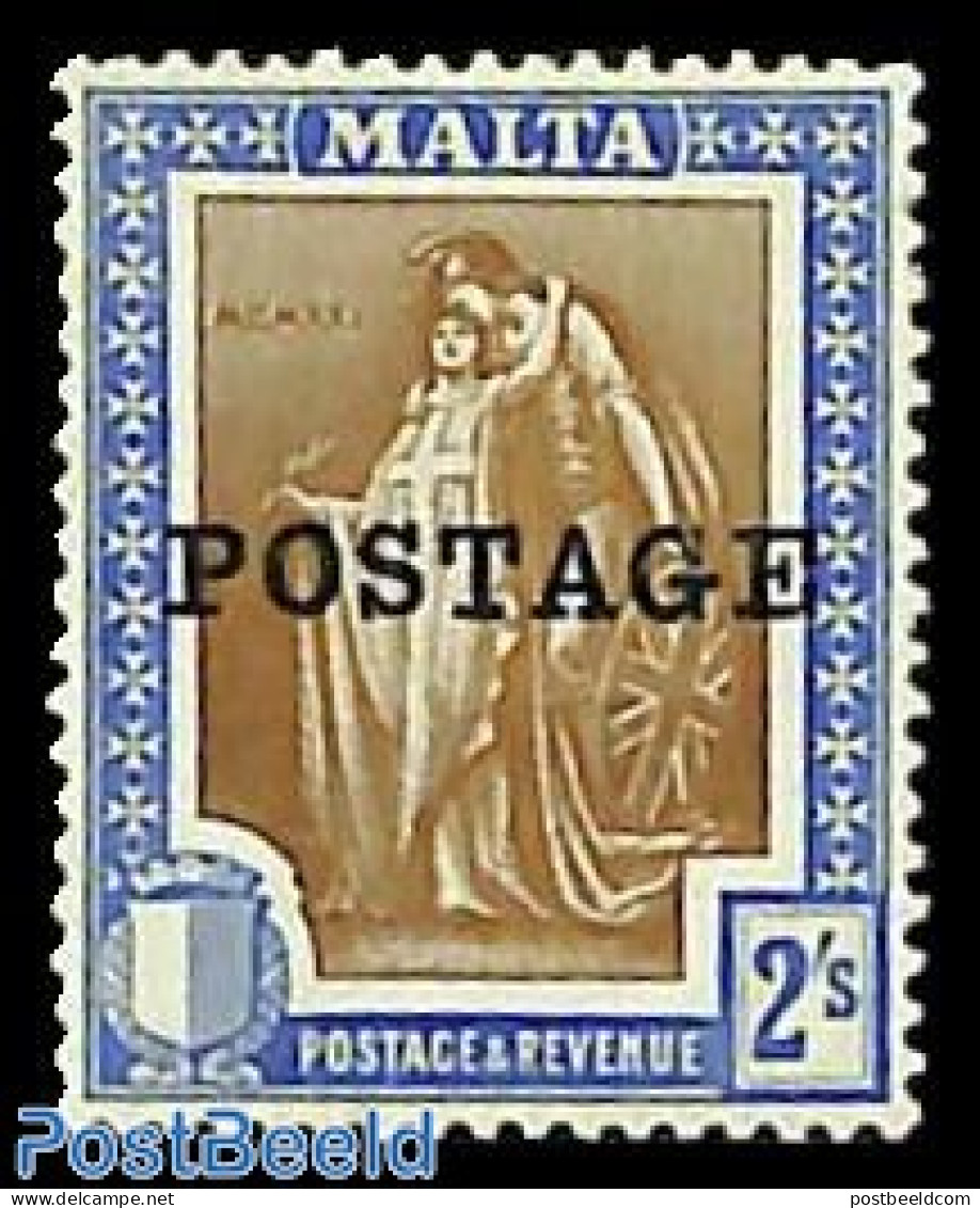 Malta 1926 2Sh, Stamp Out Of Set, Unused (hinged) - Malte