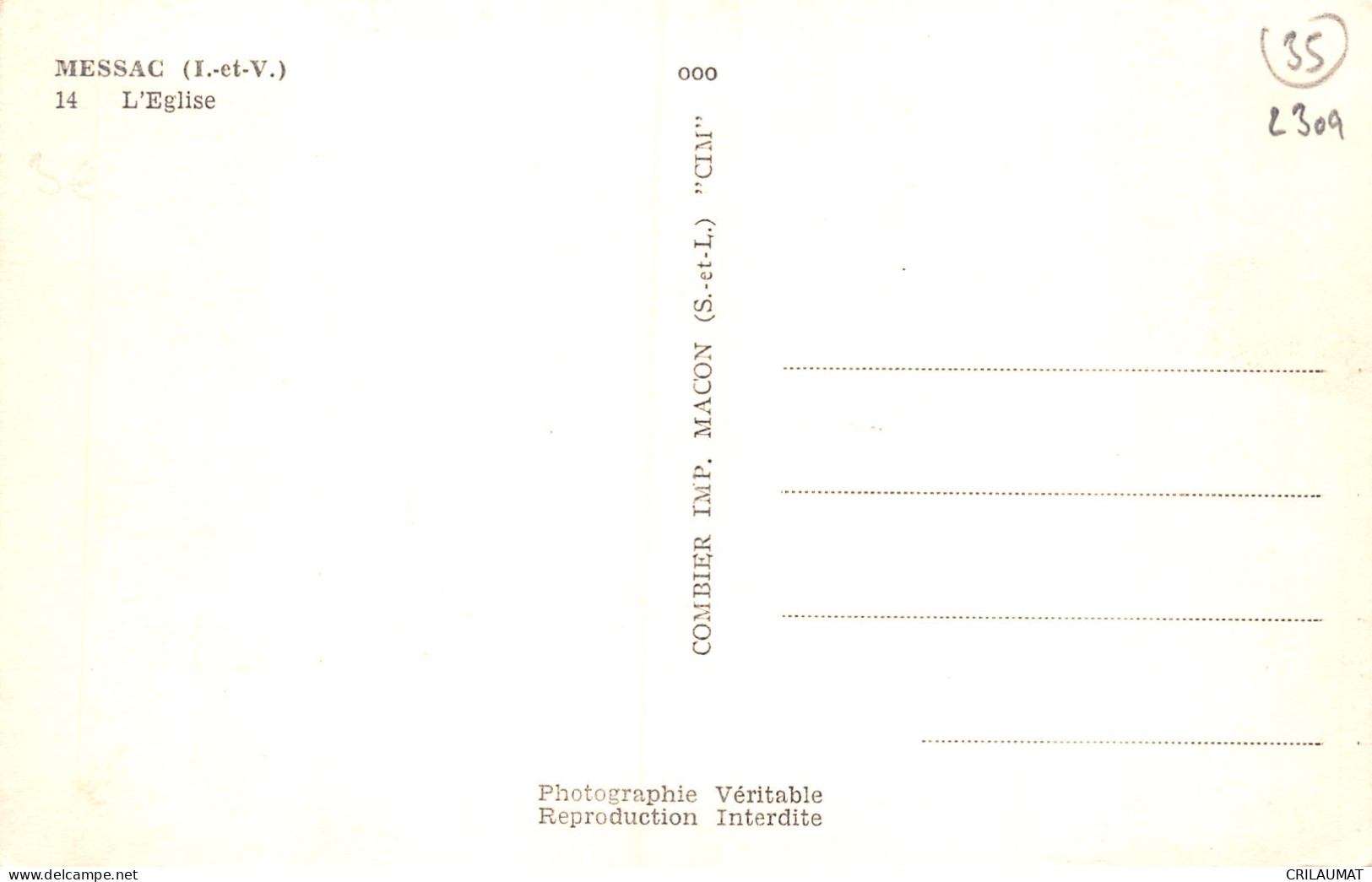 35-MESSAC-N°T5104-A/0087 - Sonstige & Ohne Zuordnung