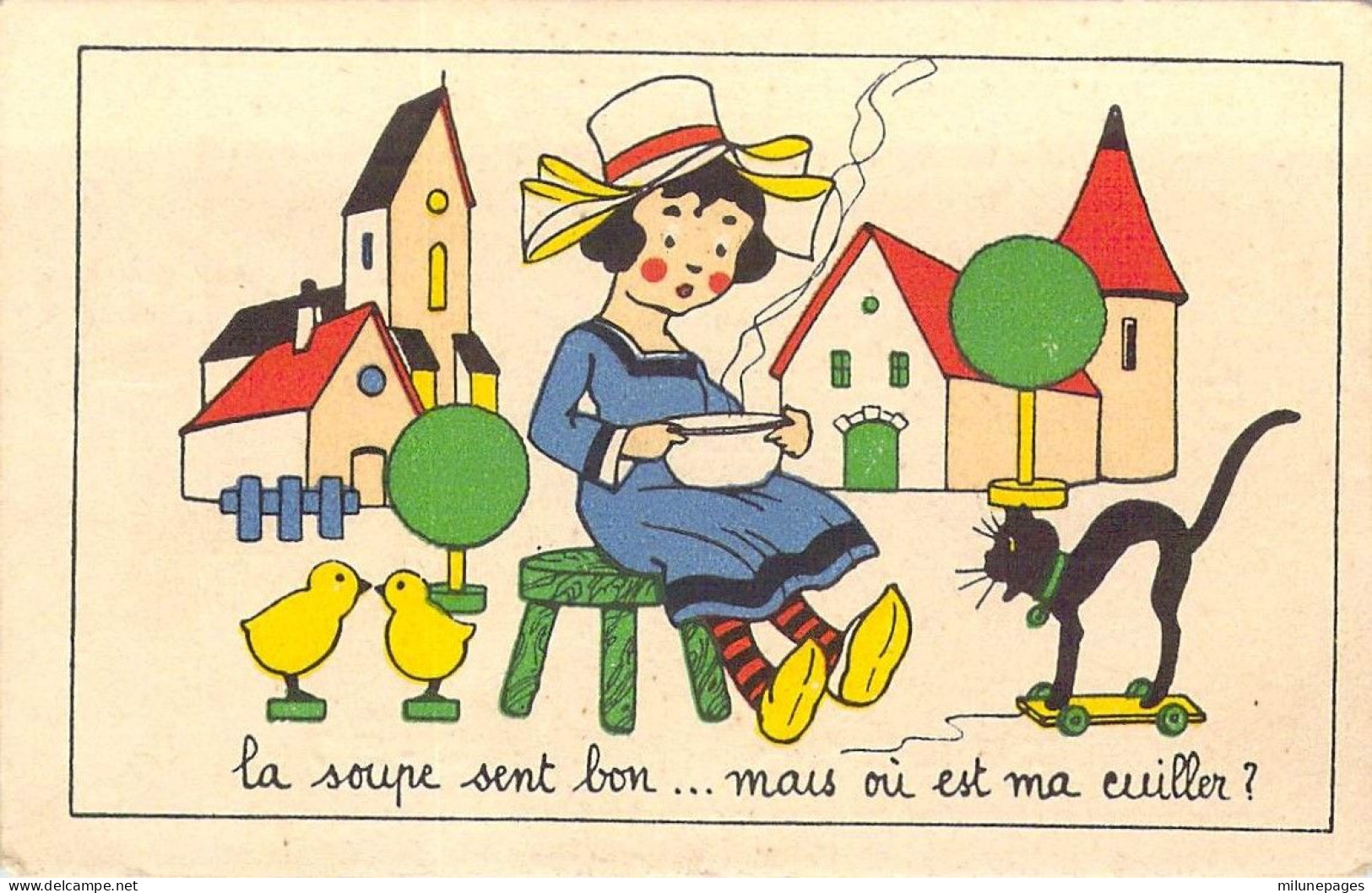 Chromo Image Illustrée D'un Dessin à Devinette D'enfant Pour Le Café Mourrier-Hedde Au Puy - Tee & Kaffee