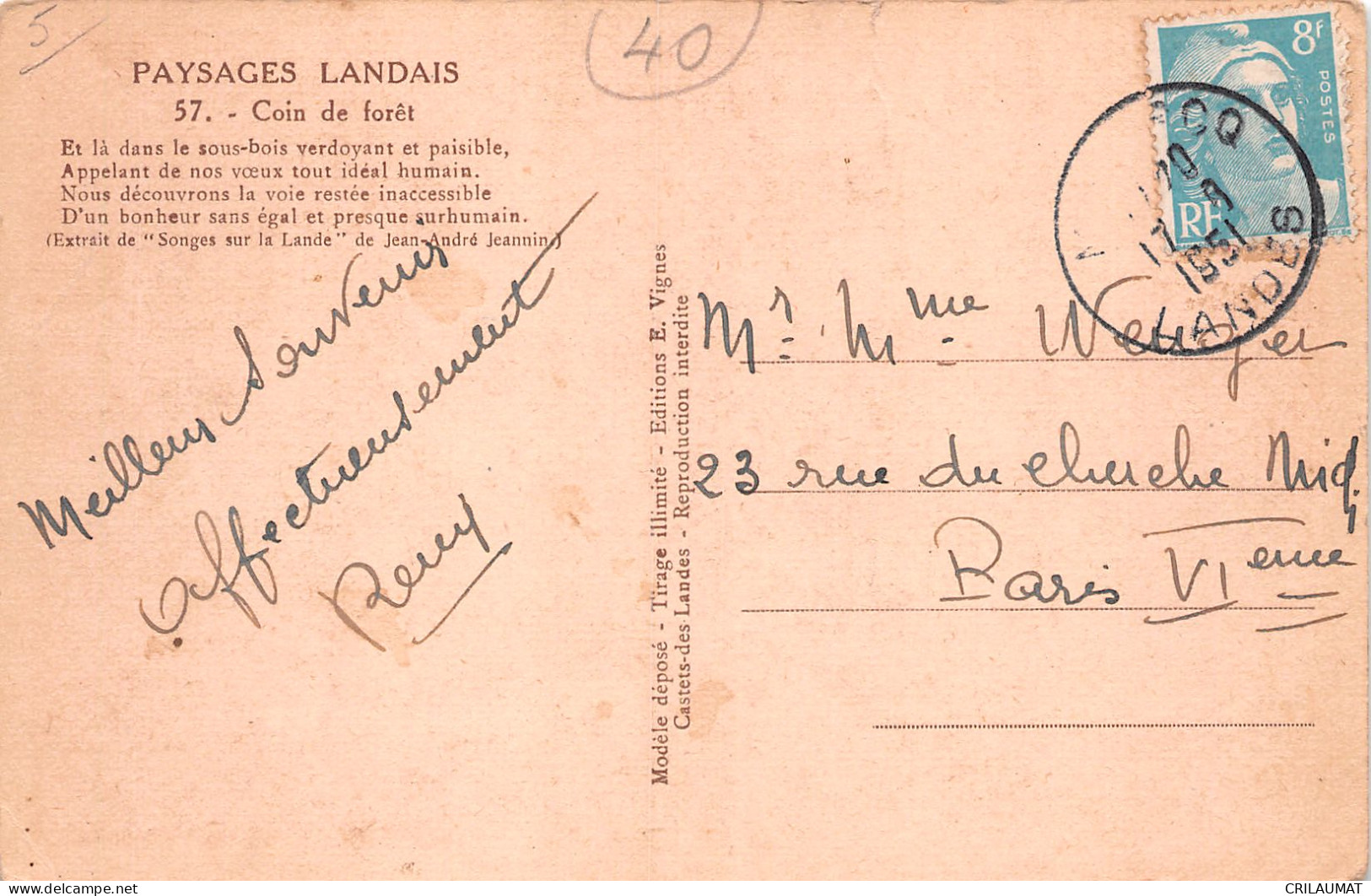 40-LANDES FORET-N°T5104-E/0287 - Other & Unclassified