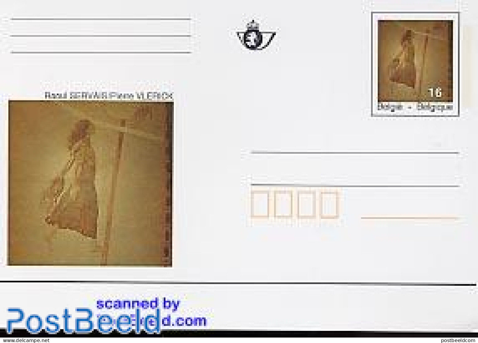 Belgium 1995 Postcard Raoul Servais, Unused Postal Stationary, Art - Modern Art (1850-present) - Brieven En Documenten