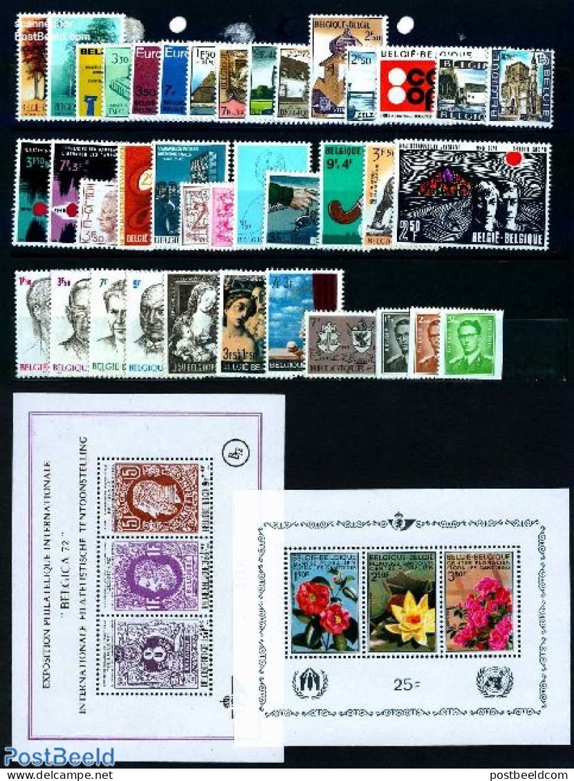 Belgium 1970 Yearset 1970, Complete, 38v + 2 S/s, Mint NH, Various - Yearsets (by Country) - Unused Stamps