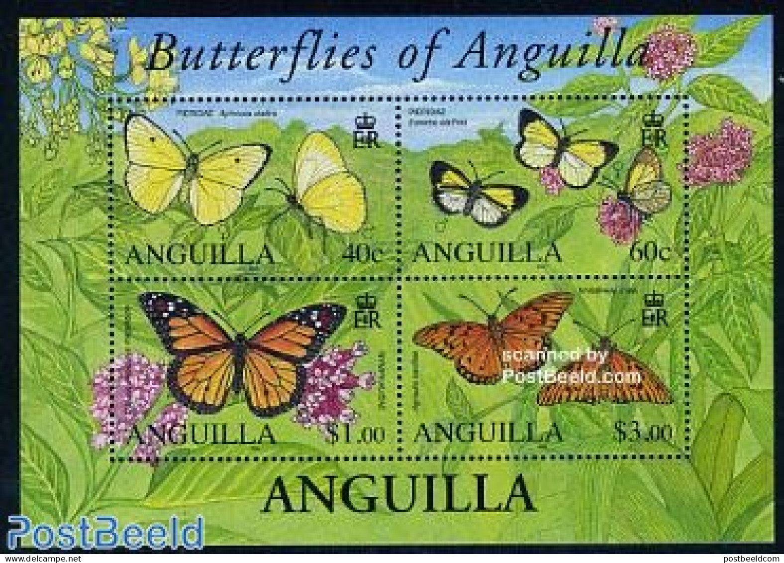Anguilla 2006 Butterflies 4v M/s, Mint NH, Nature - Butterflies - Anguilla (1968-...)