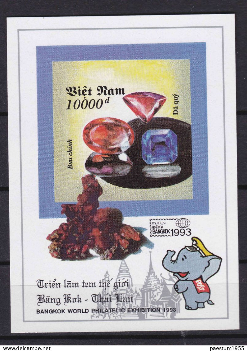 Feuillet Neuf** MNH 1993 Viêt-Nam Vietnam FLORE World Philatelic Exhibition - Bangkok'93 (Precious Stones) - Vietnam