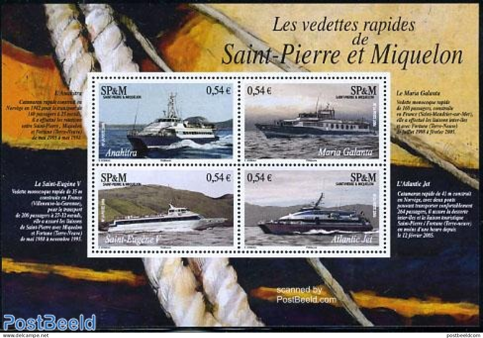 Saint Pierre And Miquelon 2006 Fast Water Transport 4v M/s, Mint NH, Transport - Ships And Boats - Schiffe