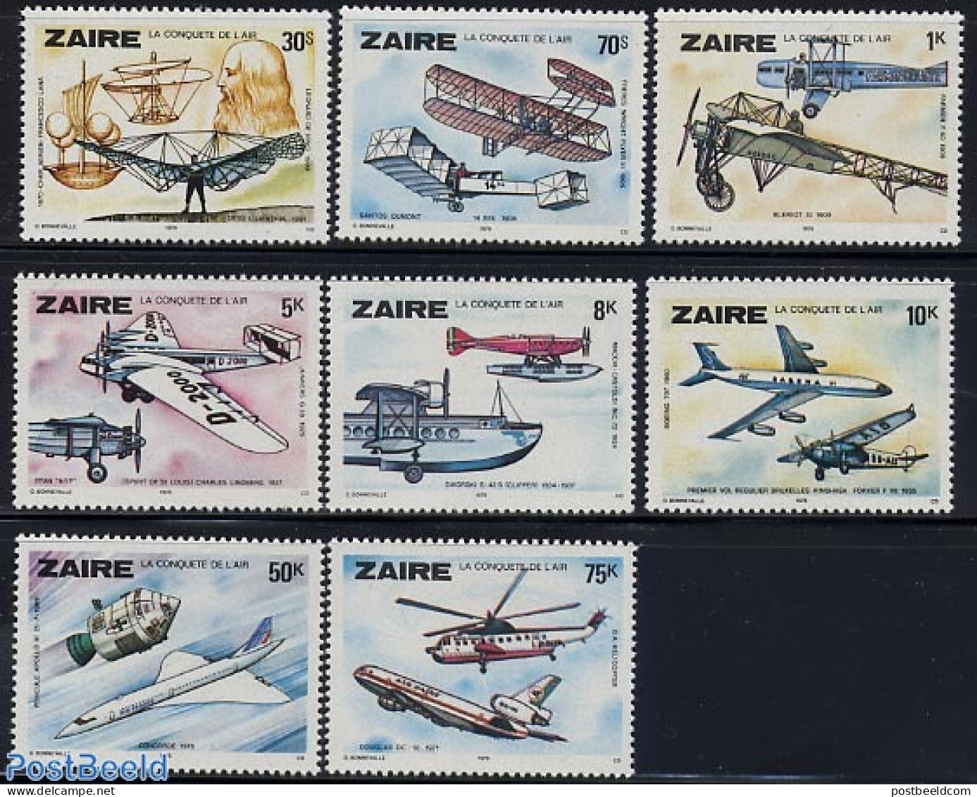 Congo Dem. Republic, (zaire) 1978 Aviation Development 8v, Mint NH, Transport - Concorde - Helicopters - Aircraft & Av.. - Concorde
