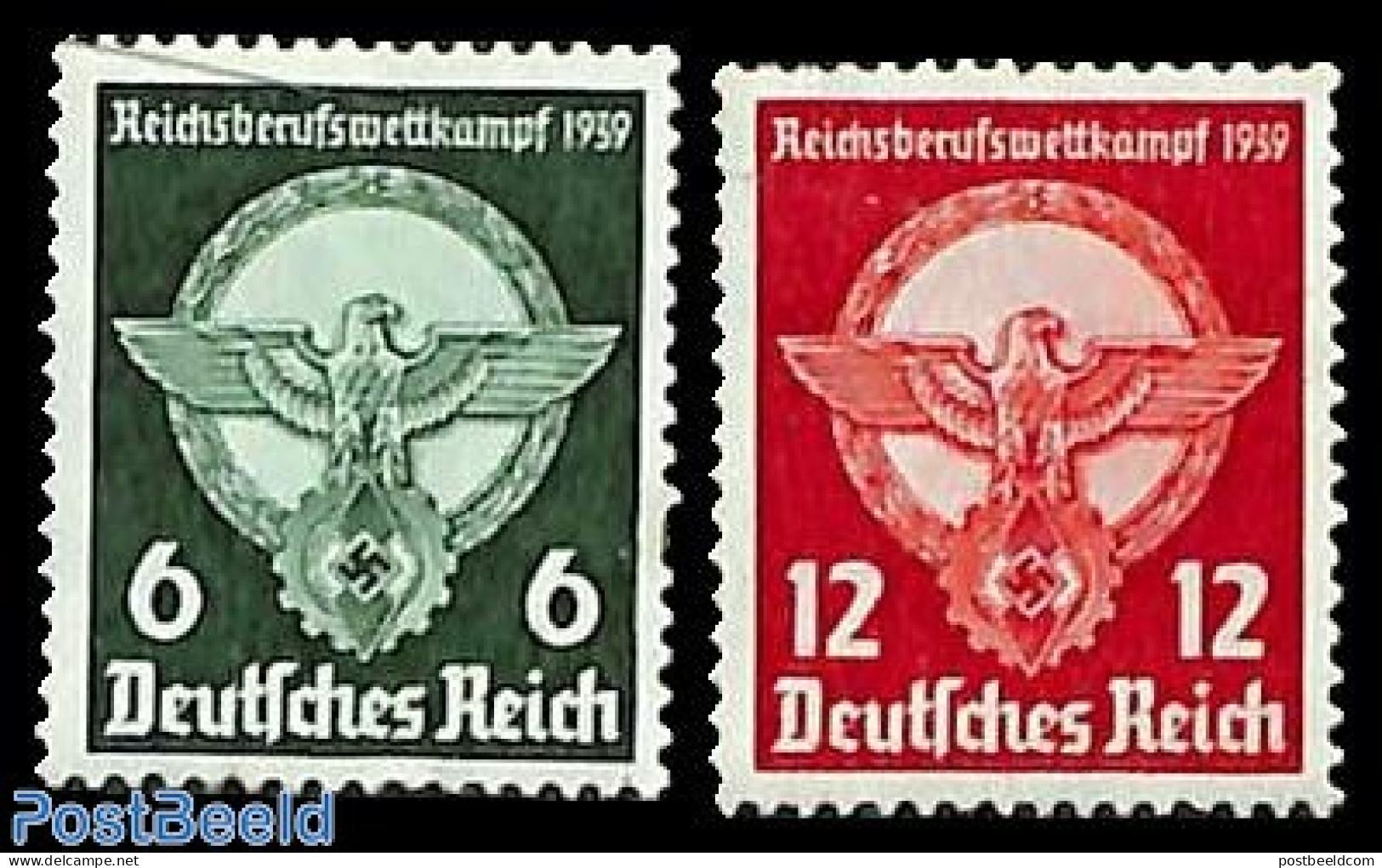 Germany, Empire 1939 Youth Profession Concours 2v, Mint NH - Nuevos