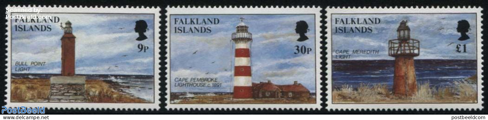 Falkland Islands 1997 Lighthouses 3v, Mint NH, Various - Lighthouses & Safety At Sea - Phares