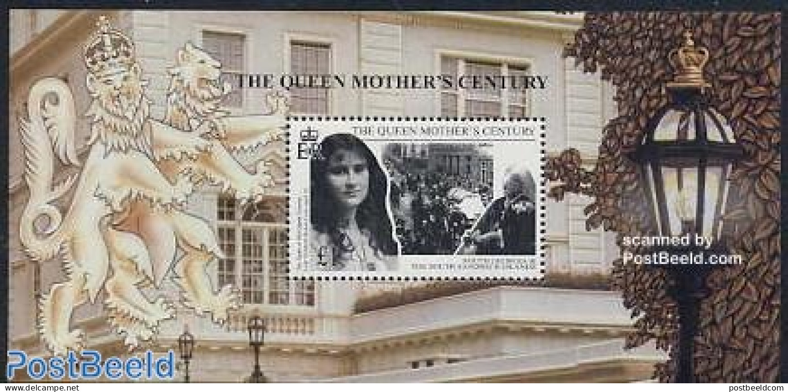 South Georgia / Falklands Dep. 1999 Queen Mother S/s, Mint NH, History - Kings & Queens (Royalty) - Royalties, Royals