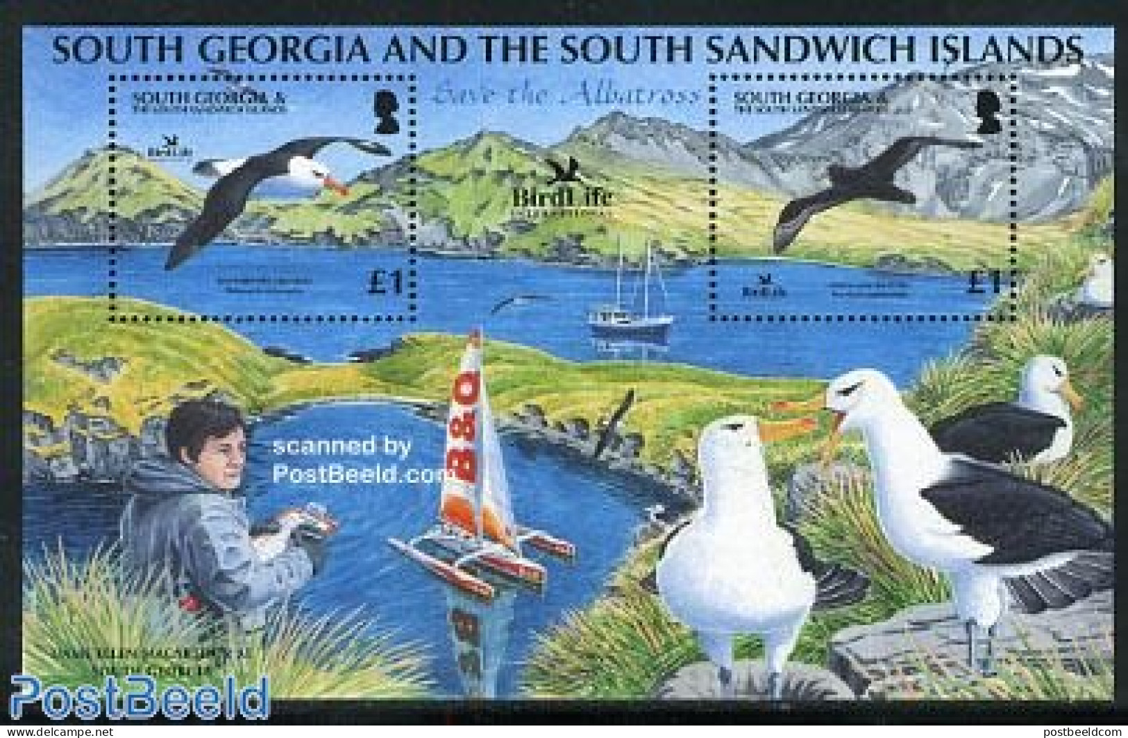 South Georgia / Falklands Dep. 2006 Save The Albatross S/s, Mint NH, Nature - Transport - Birds - Ships And Boats - Boten