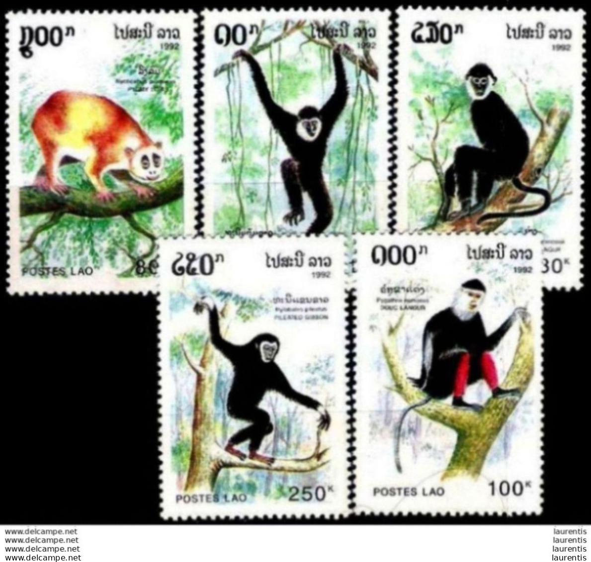 7461  Monkeys - Singes - Laos 1992 - MNH - 1,50 (10) - Monkeys