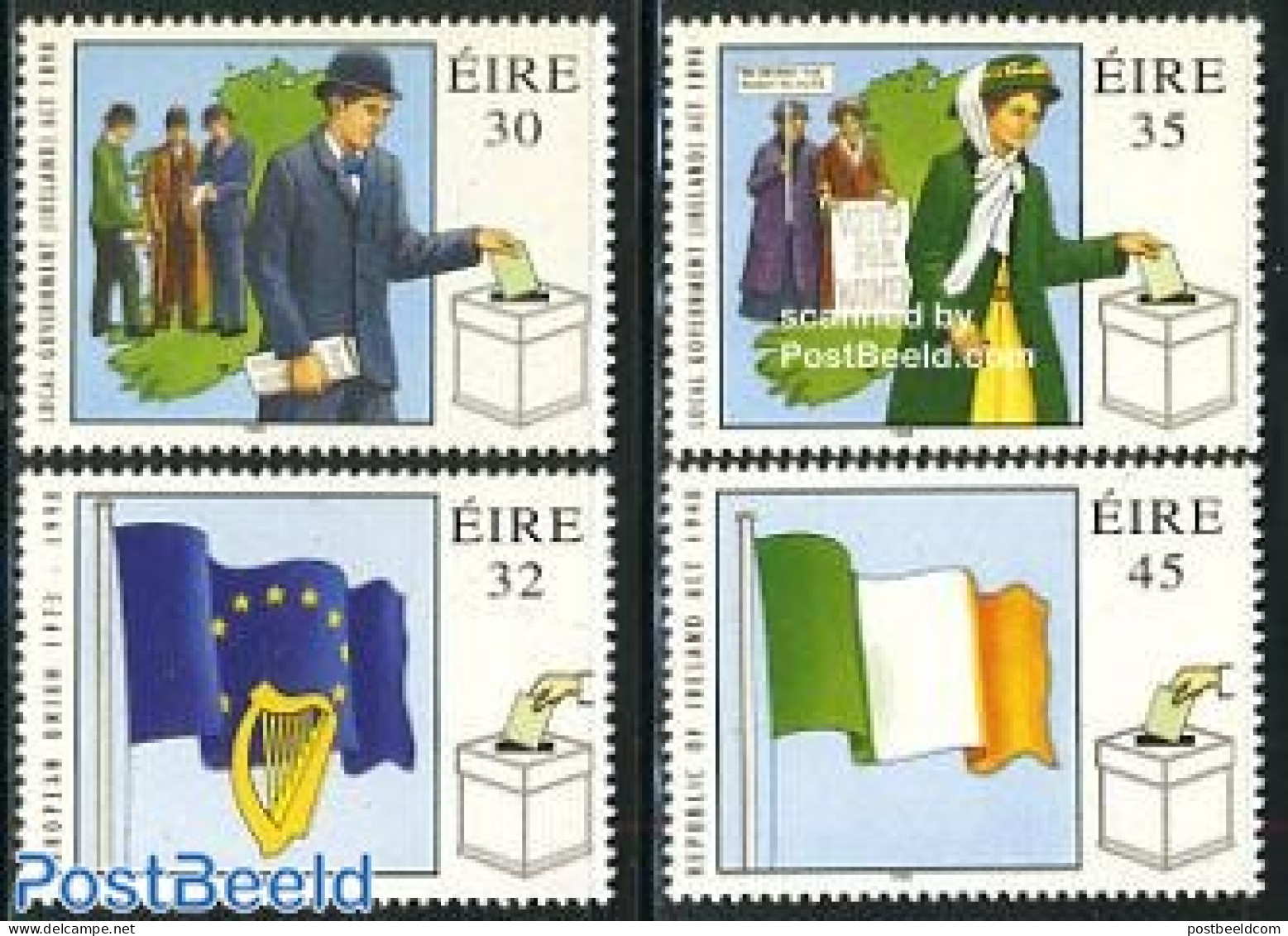 Ireland 1998 Elections 4v, Mint NH, History - Various - Europa Hang-on Issues - Flags - Maps - Ungebraucht