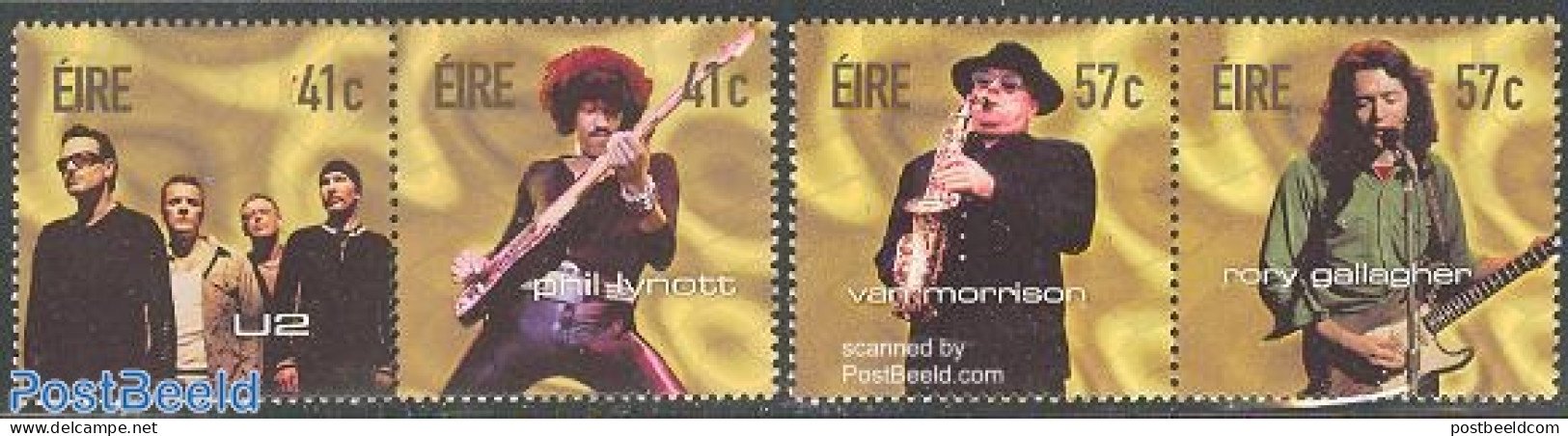 Ireland 2002 Rock Legends 2x2v [:], Mint NH, Performance Art - Music - Musical Instruments - Popular Music - Unused Stamps