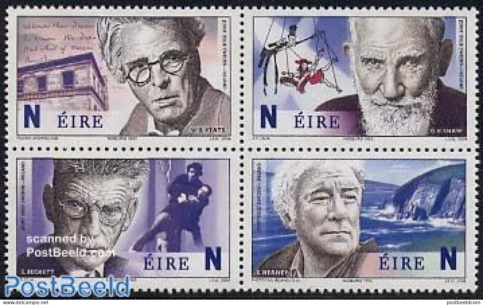 Ireland 2004 Nobel Prize Literature 4v [+], Joint Issue Sweden, Mint NH, History - Performance Art - Various - Nobel P.. - Unused Stamps