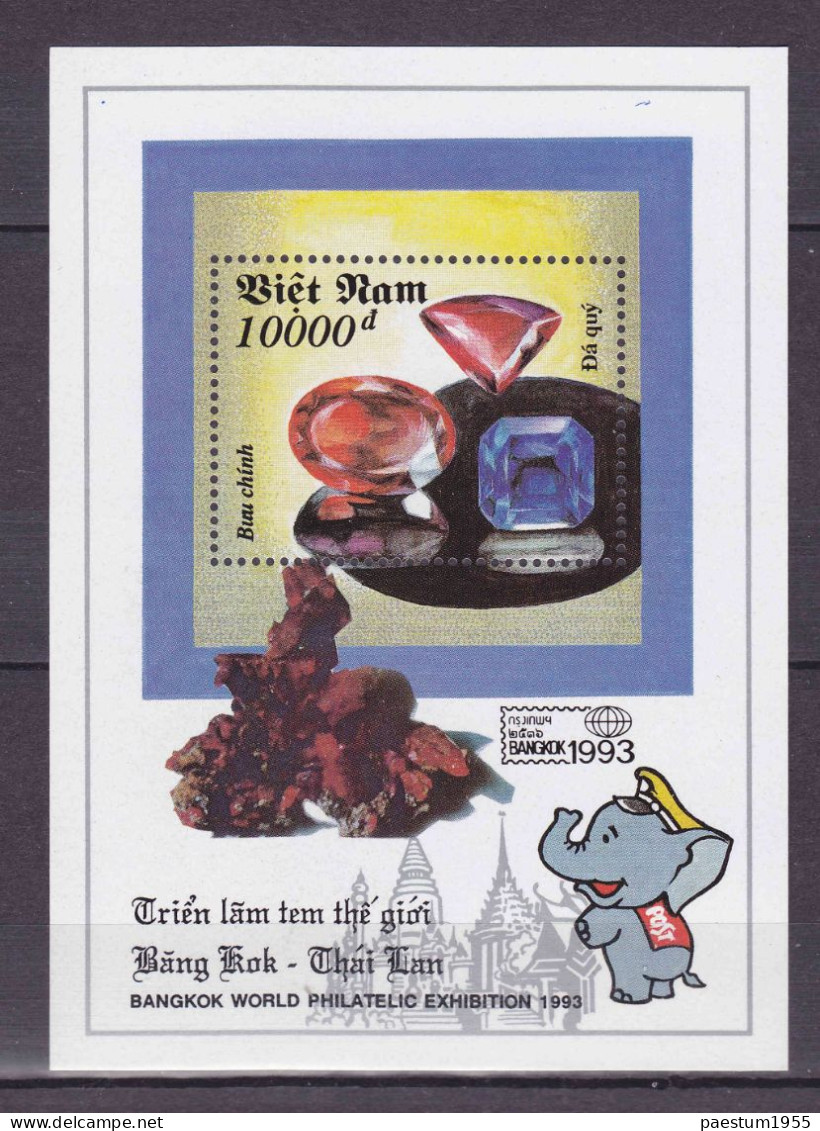 Feuillet Neuf** MNH 1993 Viêt-Nam Vietnam FLORE World Philatelic Exhibition - Bangkok'93 (Precious Stones) - Viêt-Nam