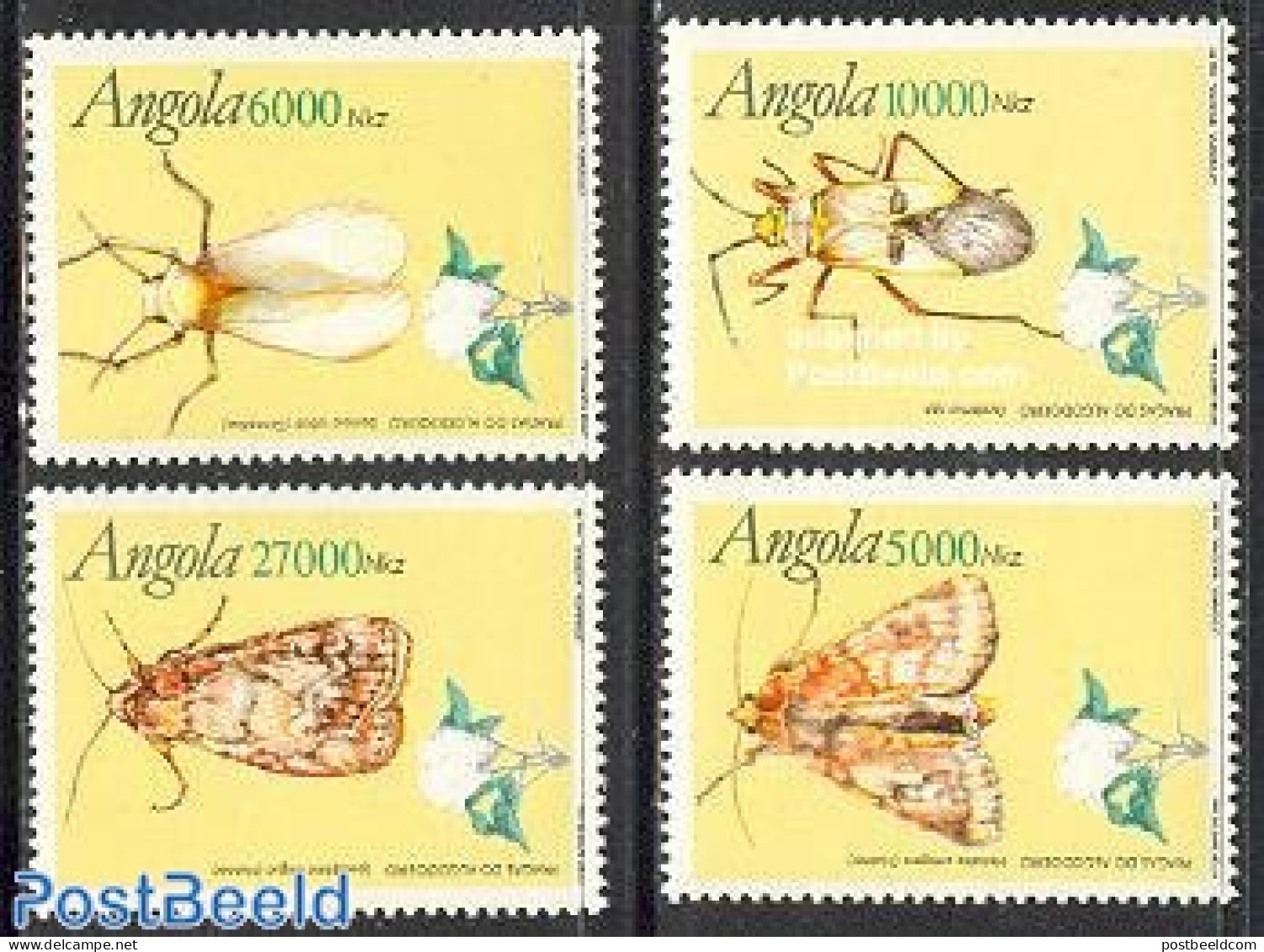 Angola 1994 Cotton Damage By Insects 4v, Mint NH, Nature - Various - Insects - Textiles - Textile