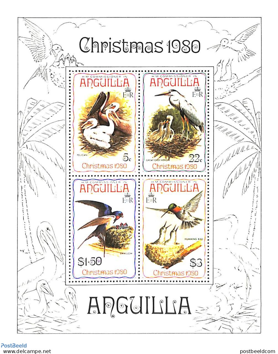 Anguilla 1980 Christmas, Birds S/s, Mint NH, Nature - Religion - Birds - Christmas - Weihnachten