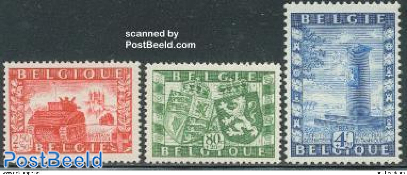 Belgium 1950 British Union 3v, Unused (hinged), History - Coat Of Arms - Europa Hang-on Issues - World War II - Unused Stamps